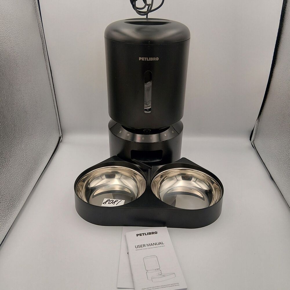 PETLIBRO Granary Automatic Smart Camera Cat&Dog Feeder Dual Bowl, 5 Liter, Black